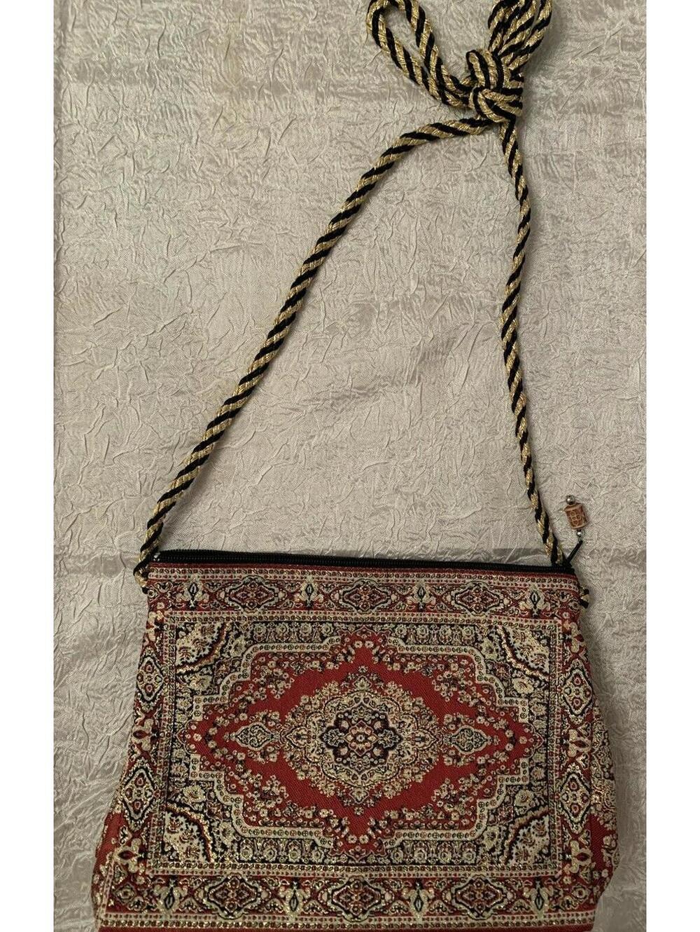 NEW Authentic Woven Carpet Design Ladies Shoulder Bag 6"x8" - Multicolor